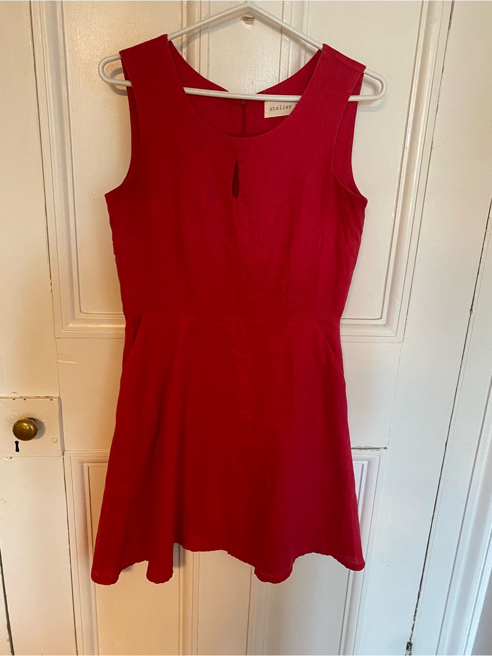Sleeveless Red Fit-and-Flare Dress